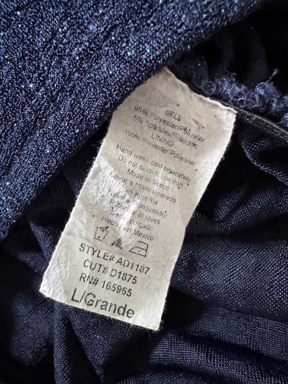 Navy Shimmer Gown size M/L - Picture 7 of 9